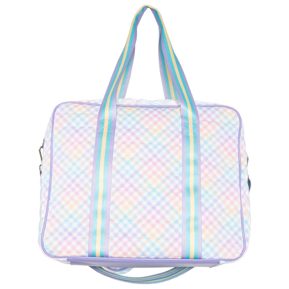 Rainbow Gingham Pickleball Paddle Bag: Rainbow
