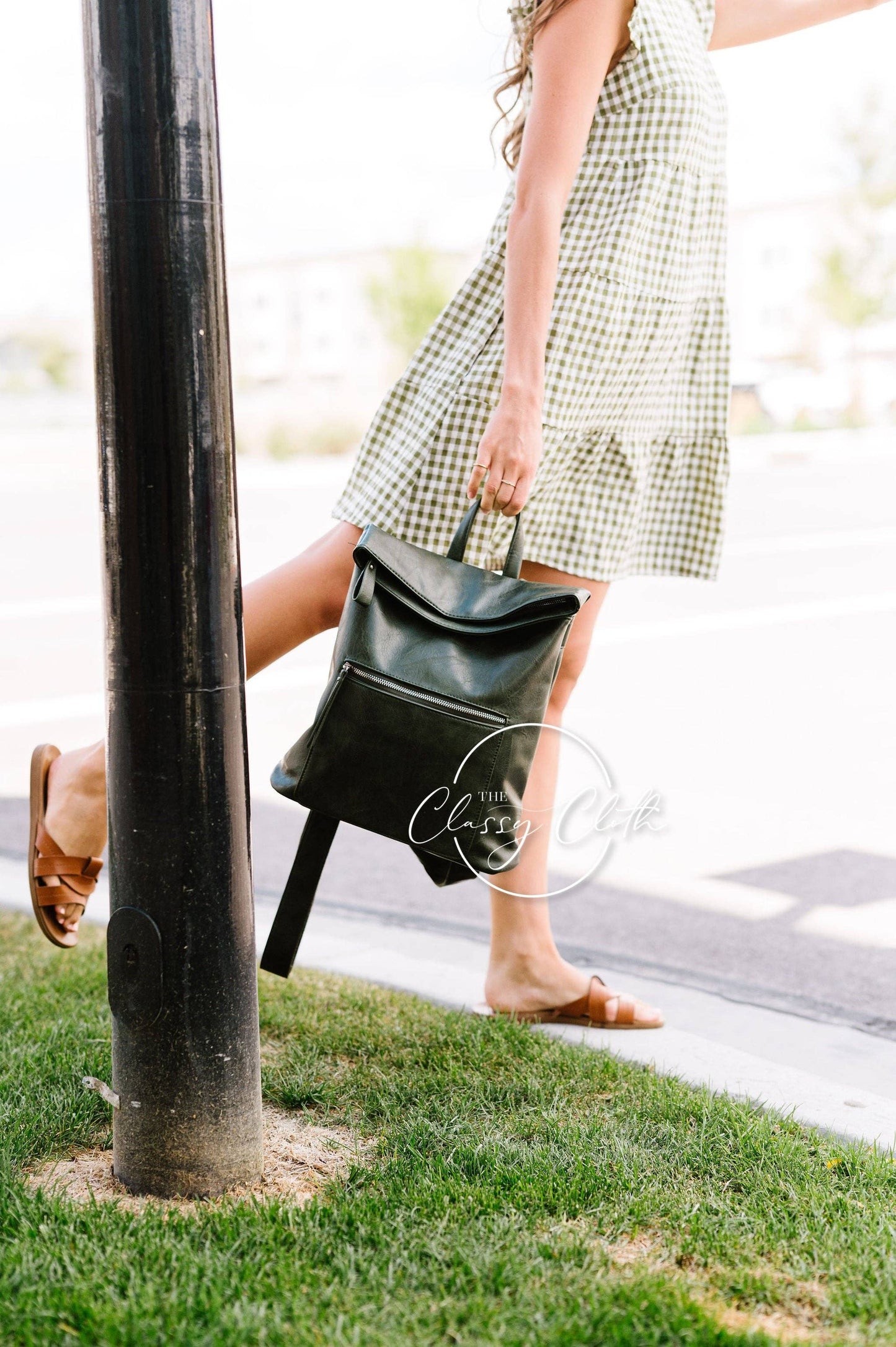 Frankie Fold Over Backpack - Olive RTS