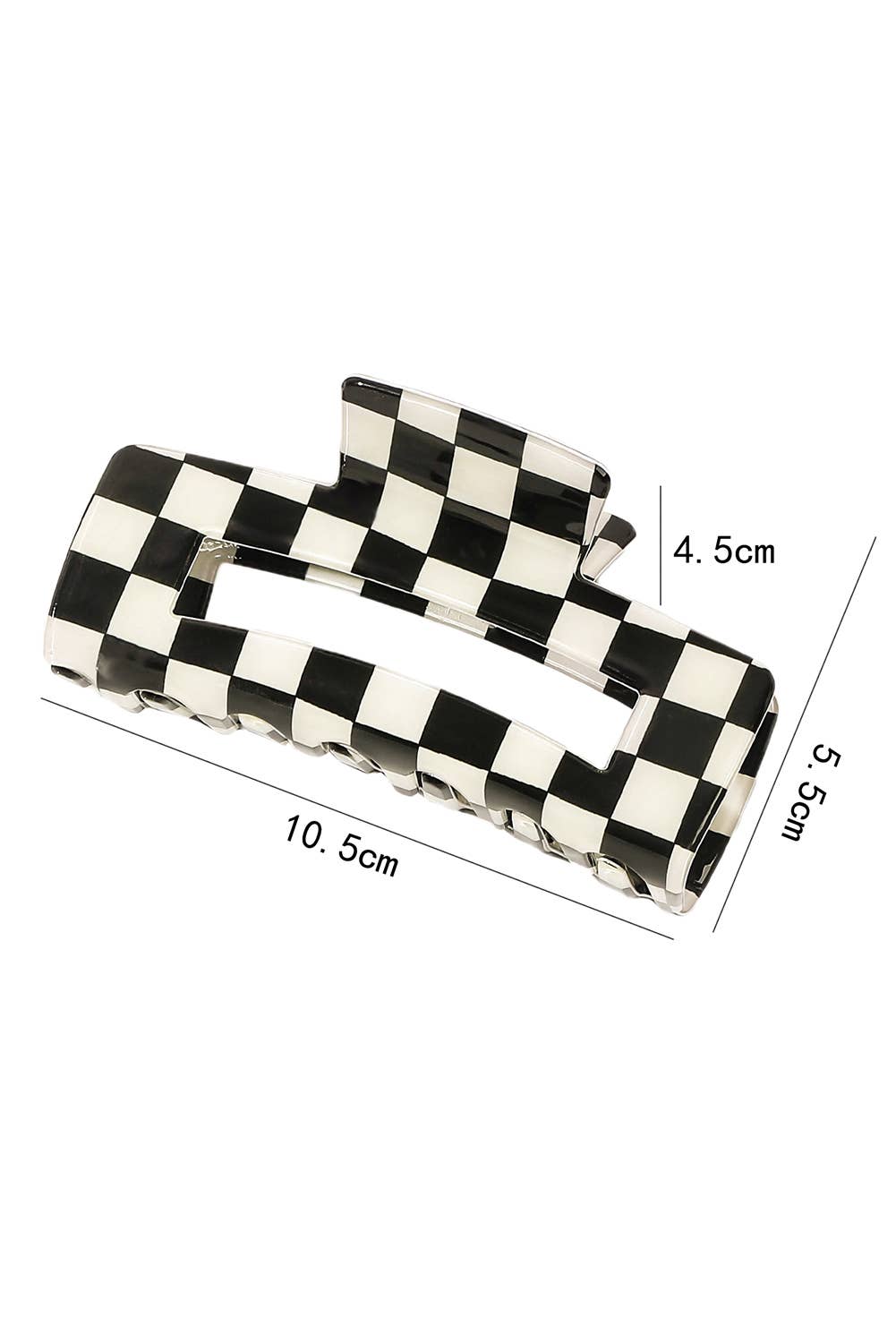 Checkered Print * Hollow Out Hair Clip | One size : As shown / Set