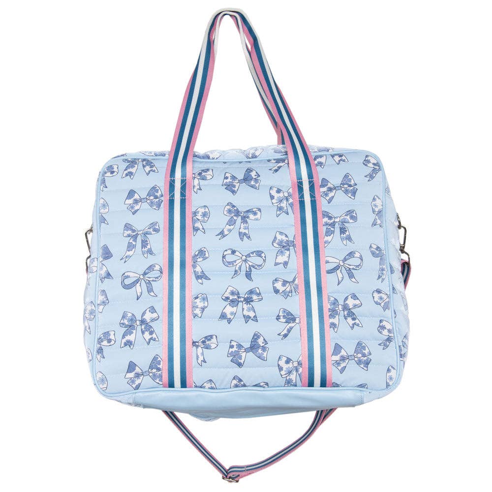 Toile Coquette Bows Pickleball Bag: Light Blue