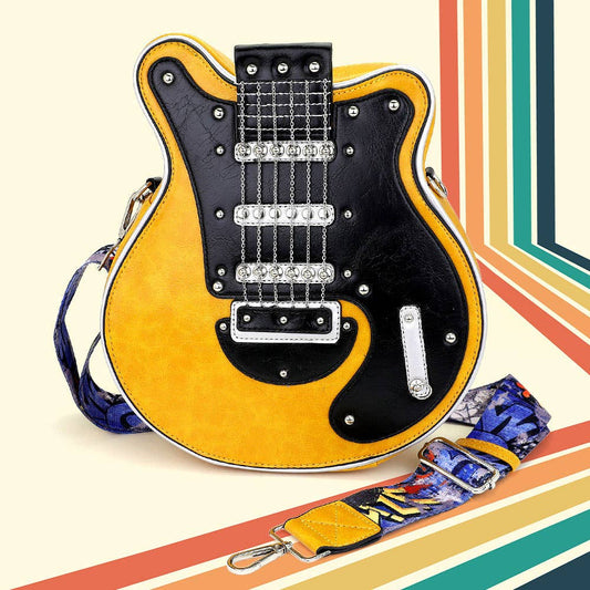 Electronic Guitar Shaped Crossbody Bag
: Yellow