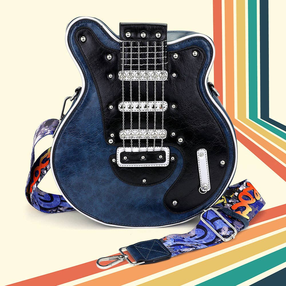 Electronic Guitar Shaped Crossbody Bag
: Blue