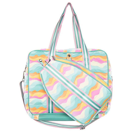 Neon Abstract Colors Pickleball Tote Bag: Multicolored